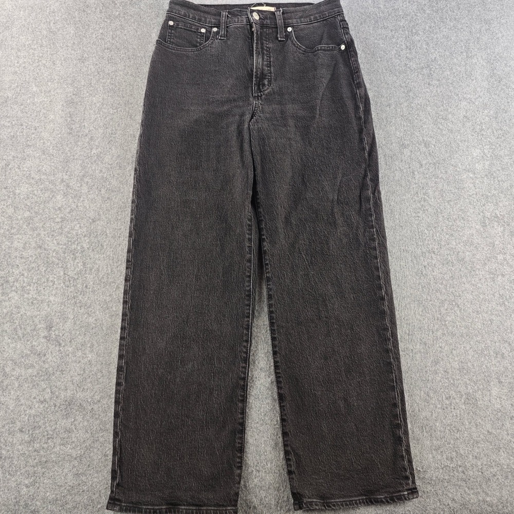 Madewell The Perfect Vintage Wide-Leg Jeans Womens 28 Black High Rise Denim
